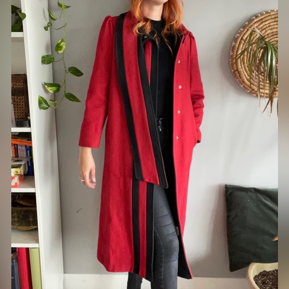 Vintage Red Wool Coat - Picture 3 of 8
